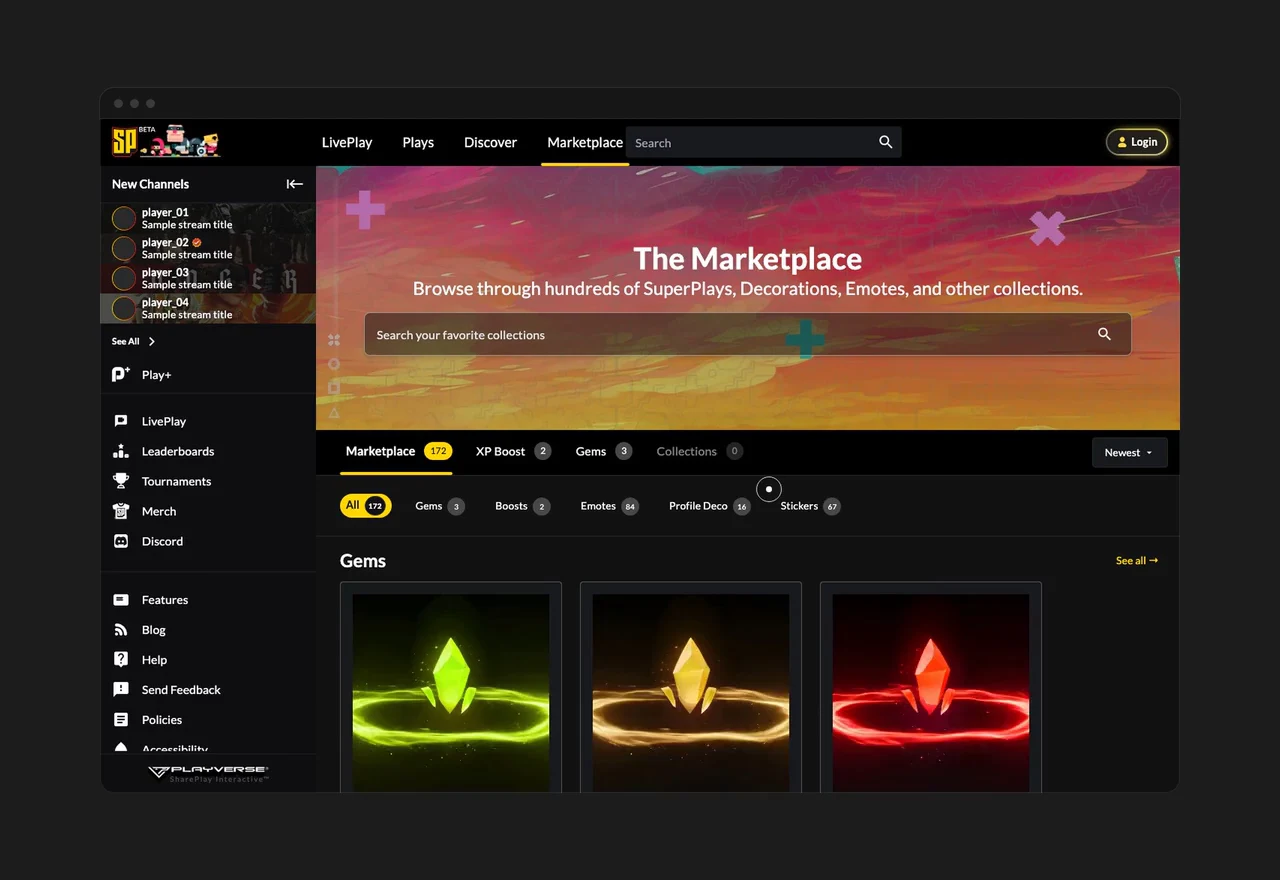 SharePlay Interactive: An ambient streaming rewards platform, on web and mobile
