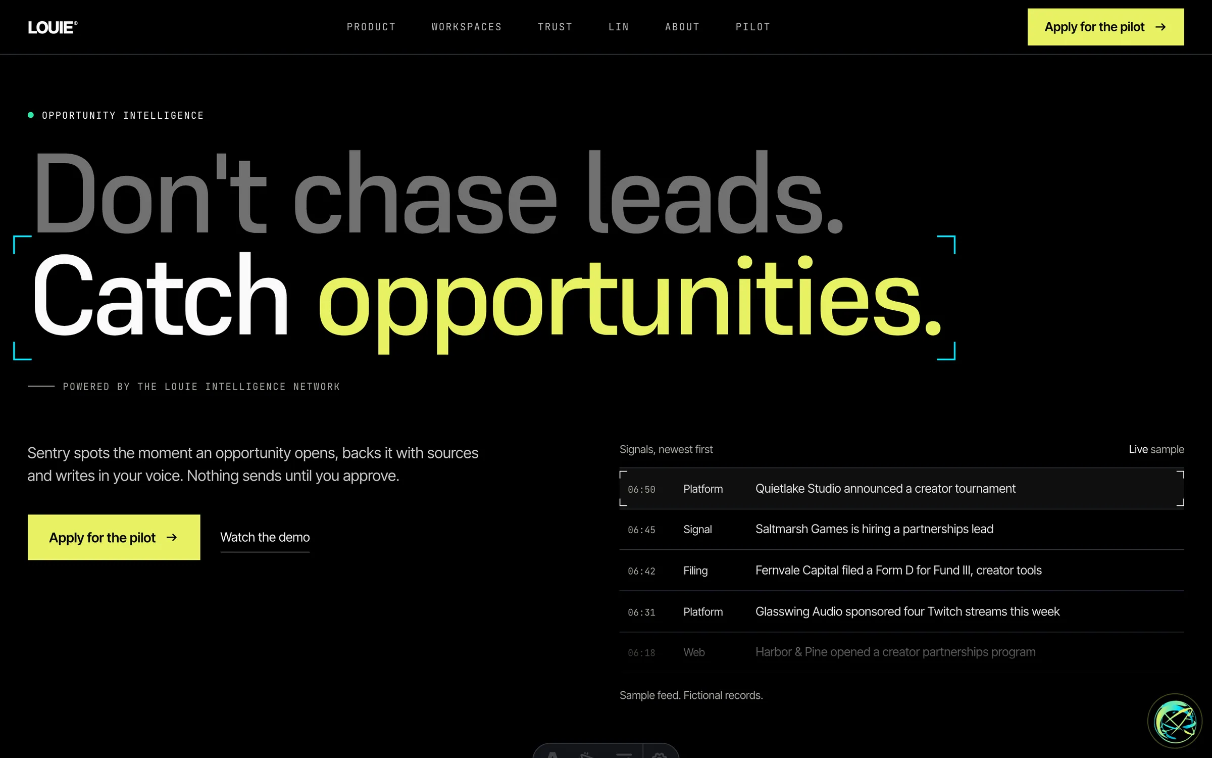 The Louie® Sentry marketing site