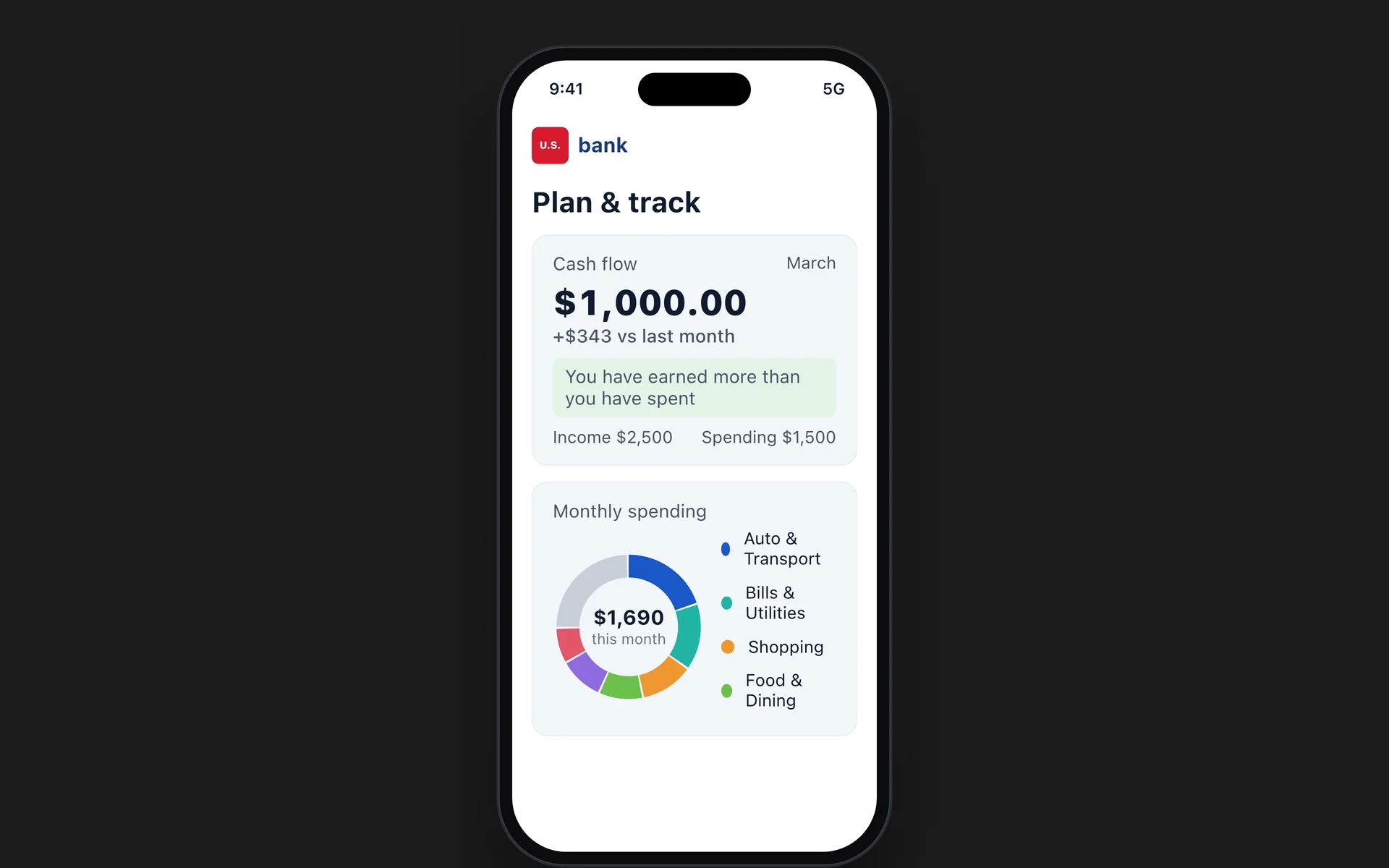 Plan & track: cash flow and monthly spending